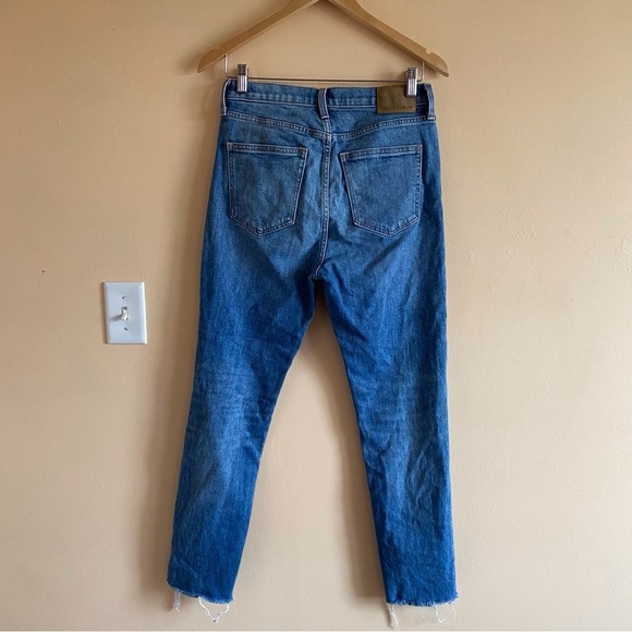 Denim Forum The Yoko High Rise Slim Womans Size 28 In My Bleu L'amour Distressed - Picture 4 of 14